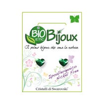 Bioetic Bijoux Boucles d'Oreilles Coeur Plat 6 X6,6 mm Vert Mousse Foncé 1 Paire-2