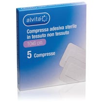 Alvita Gauze Compressed Adhesive Sterile White 10x6cm 5 Pieces-1