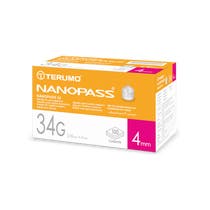 Nanopass Calibre 34 Pluma de insulina Longitud de la aguja 4 mm 100 piezas T-1