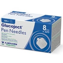 Aguja Glucoject para pluma de insulina calibre 8 mm 32 100 piezas-1